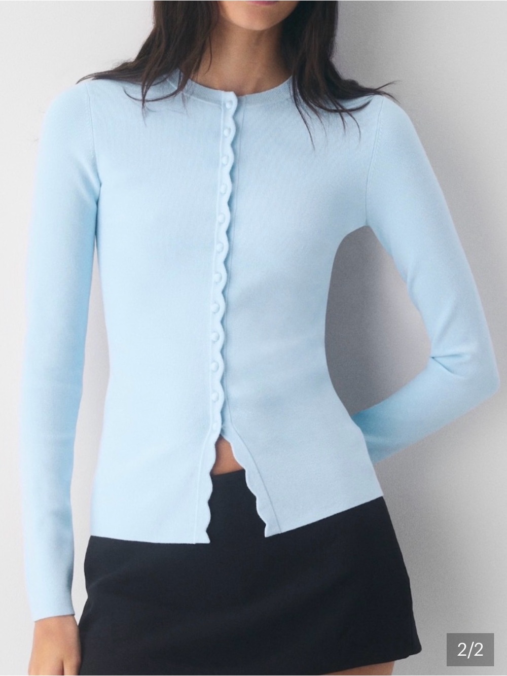 Aritzia Shelley Caridigan Villa Blue Wonder Yarn | x small